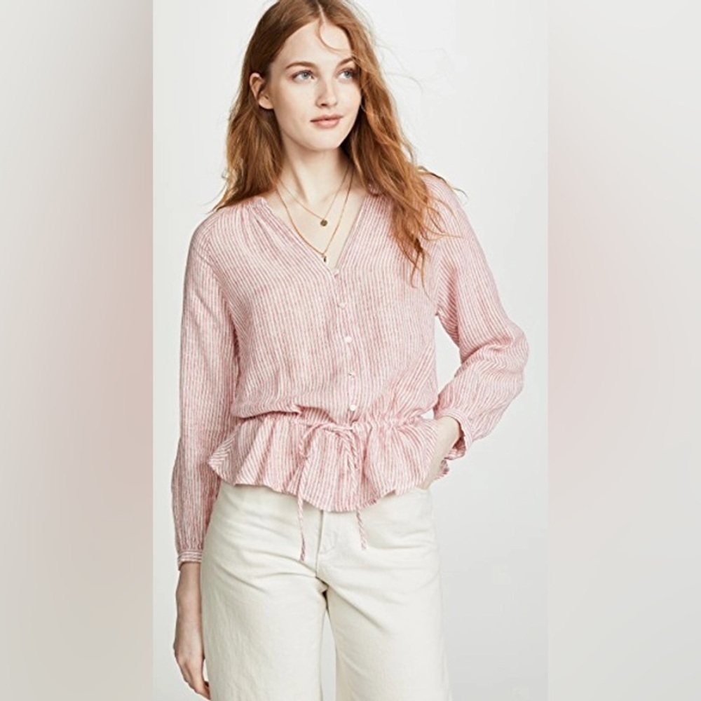 Rails Marti Blouse In Scarlet Stripe Size Medium - image 1